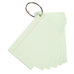Paquet de 50 Flashcards sous film + anneau - bristol ligné perforé - format A7