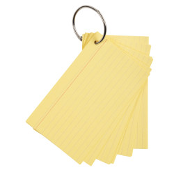 Paquet de 50 Flashcards sous film + anneau - bristol ligné perforé - format A7