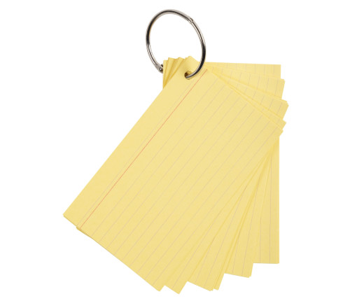 Paquet de 50 Flashcards sous film + anneau - bristol ligné perforé - format A7