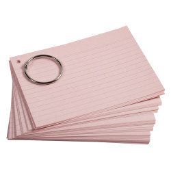 Paquet de 50 Flashcards sous film + anneau - bristol ligné perforé - format A7