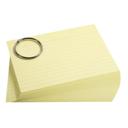 Paquet de 50 Flashcards sous film + anneau - bristol ligné perforé - format A7