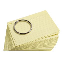 Paquet de 50 Flashcards sous film + anneau - bristol ligné perforé - format A7