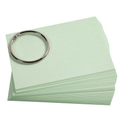Paquet de 50 Flashcards sous film + anneau - bristol ligné perforé - format A7
