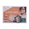 Paquet de 50 Flashcards sous film + anneau - bristol ligné perforé - format A6