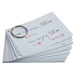Paquet de 50 Flashcards sous film + anneau - bristol ligné perforé - format A6