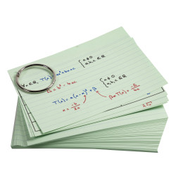 Paquet de 50 Flashcards sous film + anneau - bristol ligné perforé - format A6