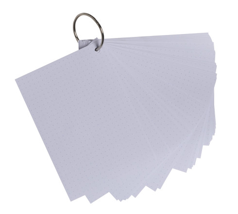 Paquet de 50 Flashcards sous film + anneau - bristol dots perforé - Format A6