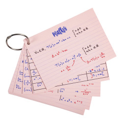 Présentoir complet avec 38 paquets de 50 flashcards sous film + anneau - bristol ligné perforé - formats A6 et A7