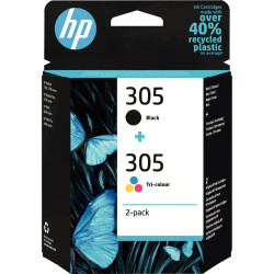 HP 305 pack de 2 cartouches d'encre noire et trois couleurs authentiqu