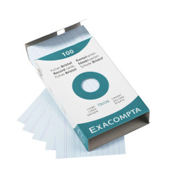Étui de 100 fiches - bristol ligné non perforé 75x125mm
