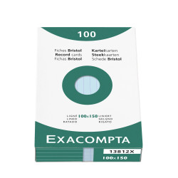 Étui de 100 fiches - bristol ligné non perforé 100x150mm