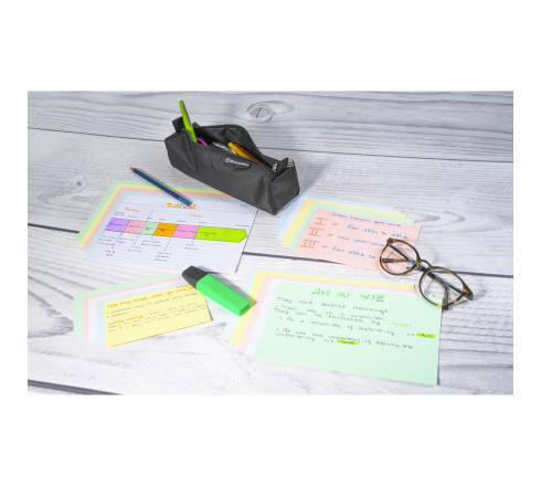 Etui de 100 fiches - bristol ligné non perforé 75x125mm