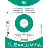 Paquet 50 fiches sous film - bristol quadrillé 5x5 perforé 170x220mm