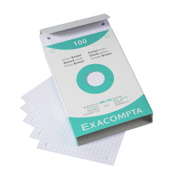 Étui de 100 fiches - bristol quadrillé 5x5 perforé 100x150mm