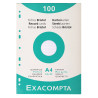 Étui de 100 fiches - bristol quadrillé 5x5 perforé 210x297mm
