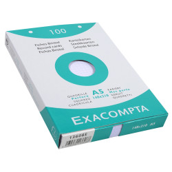 Étui de 100 fiches - bristol quadrillé 5x5 perforé 148x210mm
