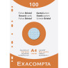 Étui de 100 fiches - bristol quadrillé 5x5 perforé 210x297mm