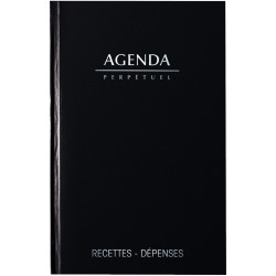 Agenda perpétuel de caisse 14x22cm noir