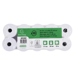 Bobine pour machine à calculer 57x50 mm - 1 pli offset extra-blanc 60g/m2.