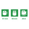 Bobine pour machine à calculer 57x50 mm - 1 pli offset extra-blanc 60g/m2.