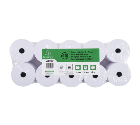 Bobine pour machine à calculer 70x70 mm - 1 pli offset extra-blanc 60g/m2.