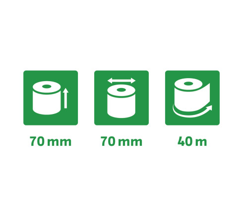 Bobine pour machine à calculer 70x70 mm - 1 pli offset extra-blanc 60g/m2.