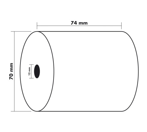Bobine pour machine à calculer 74x70 mm - 1 pli offset extra-blanc 60g/m2
