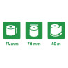 Bobine pour machine à calculer 74x70 mm - 1 pli offset extra-blanc 60g/m2