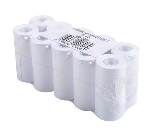 Bobine sans mandrin pour machines à calculer 57x25 mm - 1 pli offset extra-blanc 60g/m2.