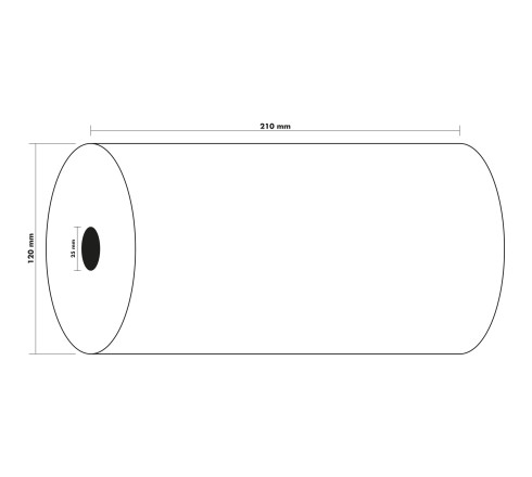Bobine Télex 210x120 mm - 1 pli offset extra-blanc 60g/m2.