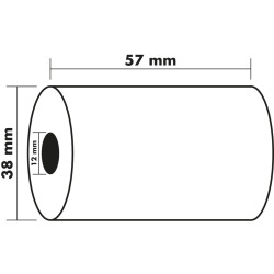 Bobine pour machine à calculer et caisse 57x38 mm - 1 pli offset extra-blanc 60g/m2.