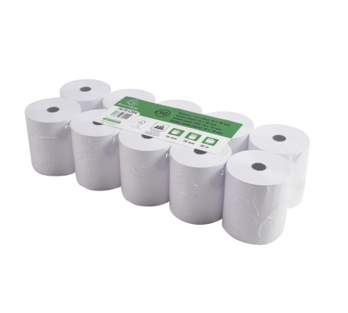Bobine pour tickets de caisse 76x70 mm - 1 pli offset extra-blanc 60g/m2.