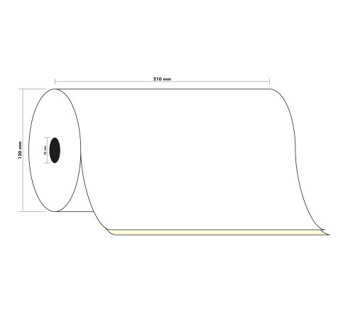 Bobine Télex 210x120 mm- 2 plis chimique autocopiant 57g/m2.