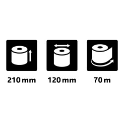 Bobine Télex 210x120 mm- 2 plis chimique autocopiant 57g/m2.