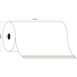 Bobine Télex 210x120 mm - 3 plis chimique autocopiant 57g/m2.