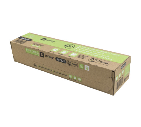 Bobine pour tickets de carte bancaire 57x30mm - 9m - SumUp - 1 pli thermique 55g/m2 sans phénol et sans plastique