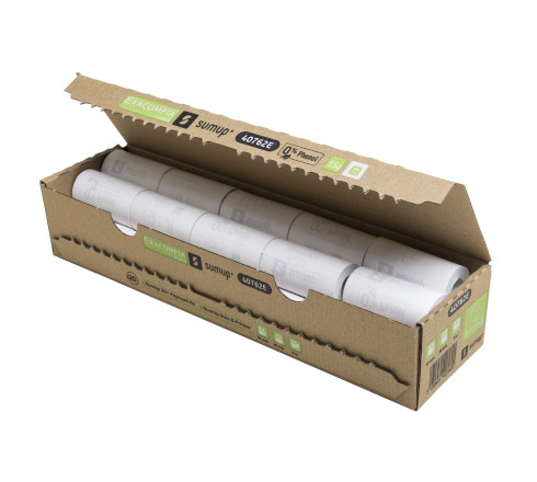 Bobine pour tickets de carte bancaire 57x30mm - 9m - SumUp - 1 pli thermique 55g/m2 sans phénol et sans plastique