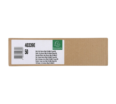Bobine pour tickets de carte bancaire 57x40mm - 18m - 1 pli thermique 55g/m2