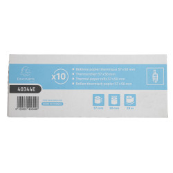 Bobine pour tickets de carte bancaire 57x50mm - 28m - 1 pli thermique 55g/m2.