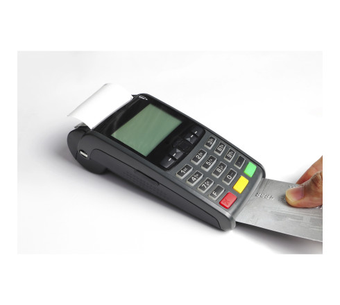 Bobine pour tickets de carte bancaire 57x50mm - 28m - 1 pli thermique 55g/m2.