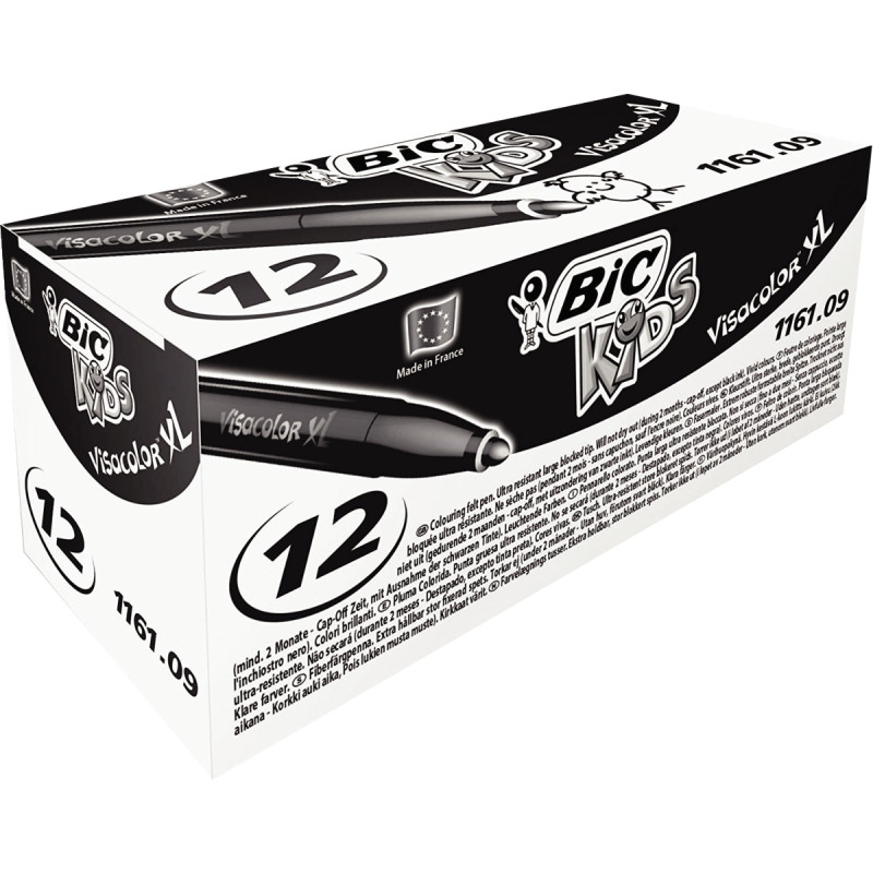 Boîte de 12 feutres Visacolor XL noir
