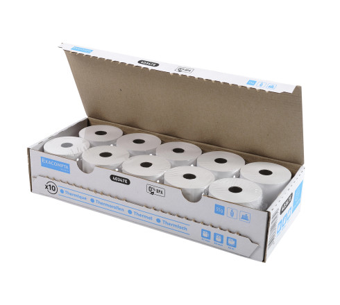 Bobine pour tickets de caisse et carte bancaire 57x60mm - 44m - 1 pli thermique 55g/m2