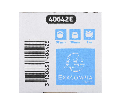 Bobine pour tickets de carte bancaire 57x30mm - 9m - 1 pli thermique 55g/m2