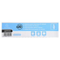 Bobine pour tickets de carte bancaire 57x40mm - 18m - 1 pli thermique 55g/m2.
