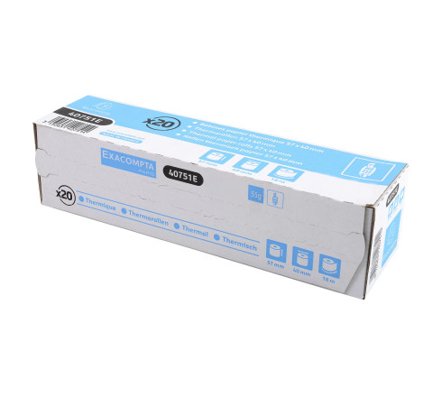 Bobine pour tickets de carte bancaire 57x40mm - 18m - 1 pli thermique 55g/m2.