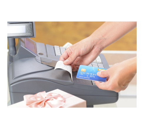 Bobine pour tickets de carte bancaire 57x40mm - 18m - 1 pli thermique 55g/m2.
