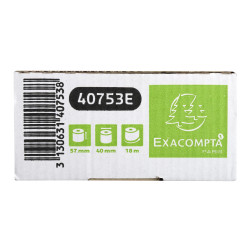 Bobine pour tickets de carte bancaire 57x40mm - 18m - 1 pli thermique 55g/m2 sans Phenol.