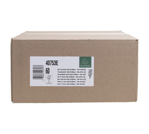 Bobine pour tickets de carte bancaire 57x40mm - 18m - 1 pli thermique 55g/m2 sans Phenol.
