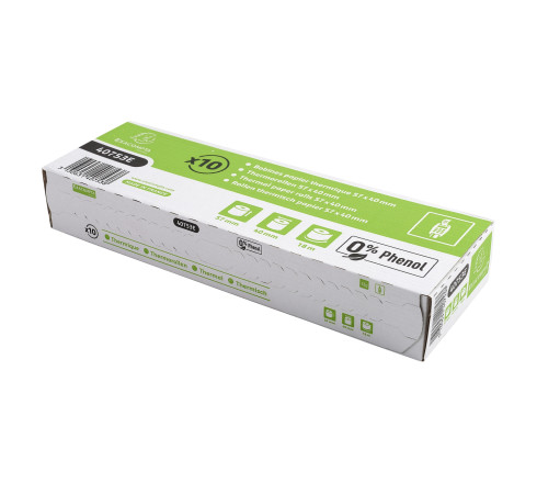 Bobine pour tickets de carte bancaire 57x40mm - 18m - 1 pli thermique 55g/m2 sans Phenol.
