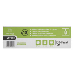 Bobine pour tickets de carte bancaire 57x46mm - 24m - 1 pli thermique 55g/m2 sans Phenol.